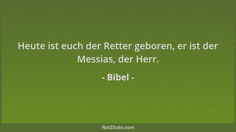 Bibel - Heute ist euch der Retter geboren, er ist der Messias, der Herr....