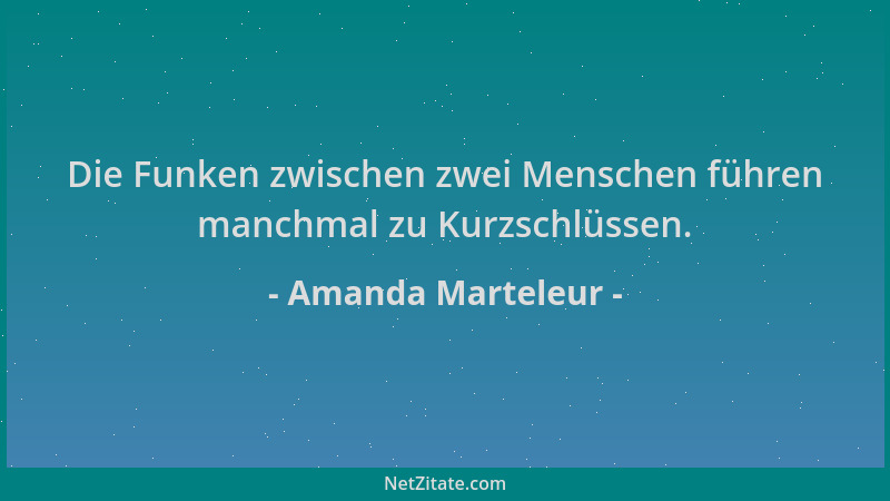 Amanda Marteleur - Die Funken zwischen zwei Menschen führen manchmal zu Kurzschlüssen....
