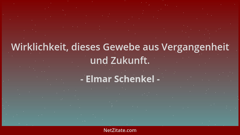 Elmar Schenkel - Wirklichkeit, dieses Gewebe aus Vergangenheit und Zukunft....