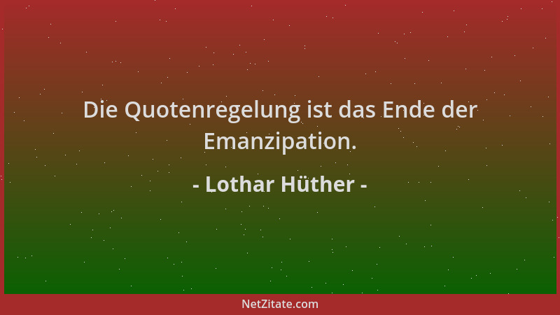 Lothar Hüther - Die Quotenregelung ist das Ende der Emanzipation....