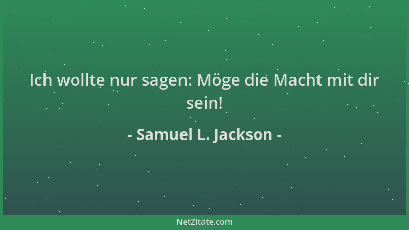 Samuel L. Jackson - Ich wollte nur sagen: Möge die Macht mit dir sein!...