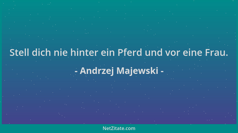Andrzej Majewski - Stell dich nie hinter ein Pferd und vor eine Frau....