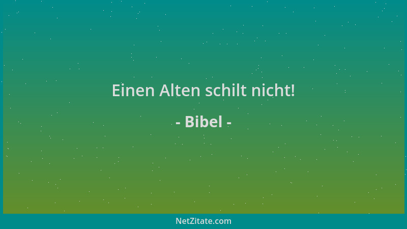 Bibel - Einen Alten schilt nicht!...