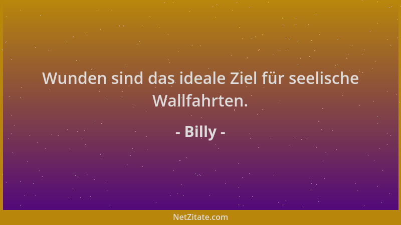 Billy - Wunden sind das ideale Ziel für seelische Wallfahrten....