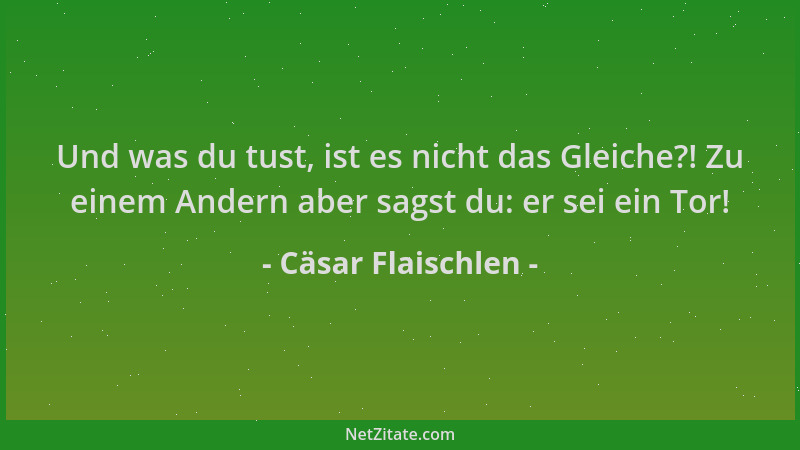 Cäsar Flaischlen - Und was du tust, ist es nicht das Gleiche?! Zu einem Andern aber sagst du: er sei ein Tor!...