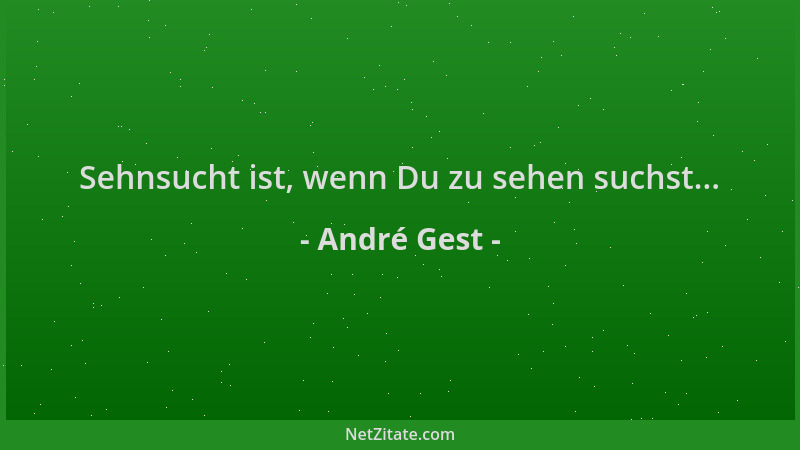 André Gest - Sehnsucht ist, wenn Du zu sehen suchst......