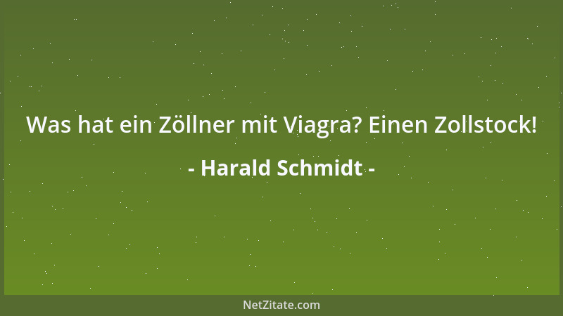 Harald Schmidt - Was hat ein Zöllner mit Viagra? Einen Zollstock!...