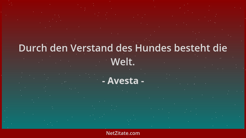 Avesta - Durch den Verstand des Hundes besteht die Welt....