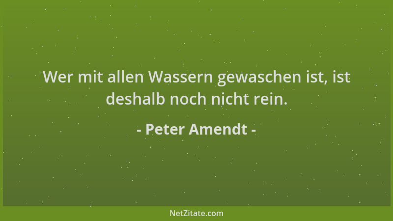 Peter Amendt - Wer mit allen Wassern gewaschen ist, ist deshalb noch nicht rein....