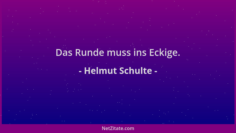 Helmut Schulte - Das Runde muss ins Eckige....