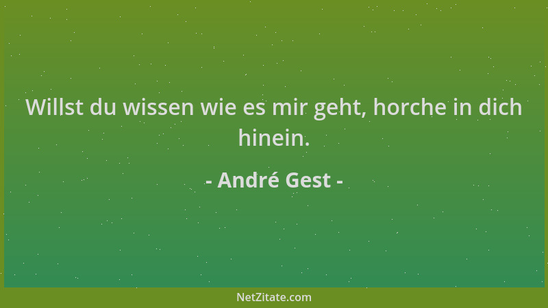 André Gest - Willst du wissen wie es mir geht, horche in dich hinein....