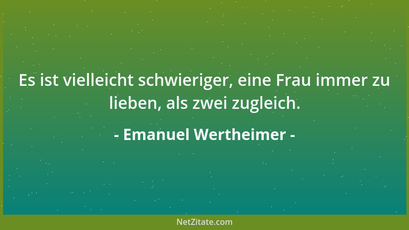 Emanuel Wertheimer - Wir verlangen ungeduldiger, als wir gewähren....