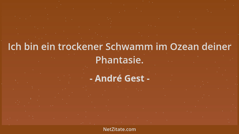 André Gest - Ich bin ein trockener Schwamm im Ozean deiner Phantasie....