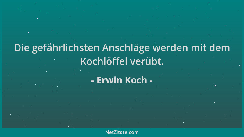 Erwin Koch - Die gefährlichsten Anschläge werden mit dem Kochlöffel verübt....