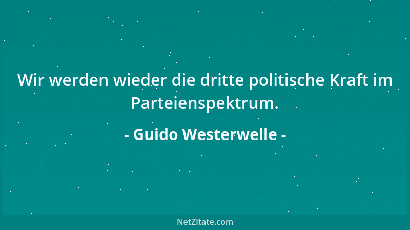 Guido Westerwelle - Wir werden wieder die dritte politische Kraft im Parteienspektrum....
