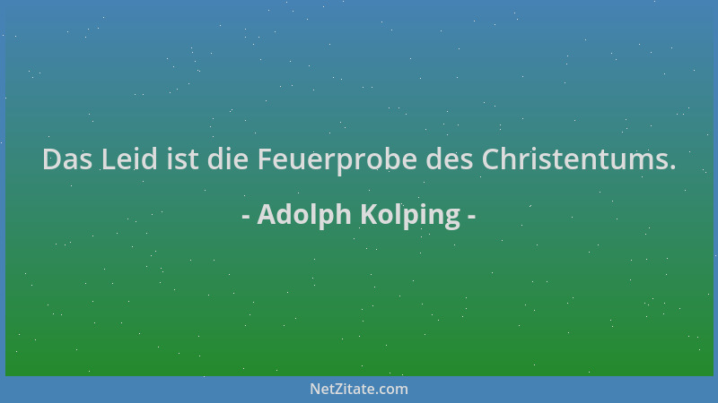 Adolph Kolping - Das Leid ist die Feuerprobe des Christentums....