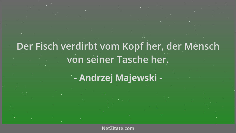 Andrzej Majewski - Der Fisch verdirbt vom Kopf her, der Mensch von seiner Tasche her....