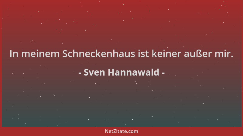 Sven Hannawald - In meinem Schneckenhaus ist keiner außer mir....