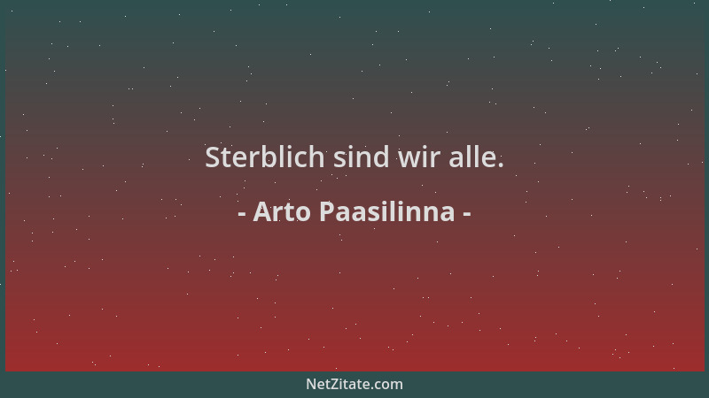 Arto Paasilinna - Sterblich sind wir alle....
