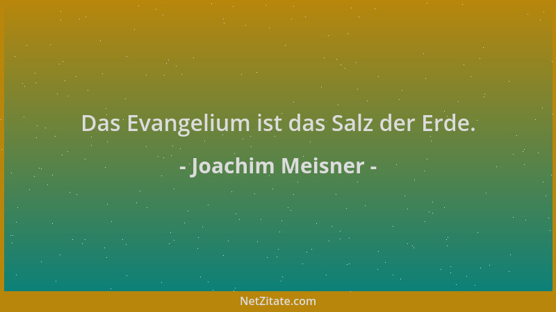 Joachim Meisner - Das Evangelium ist das Salz der Erde....