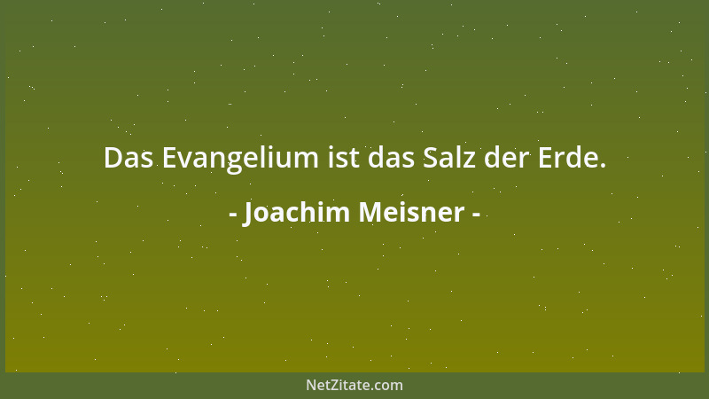 Joachim Meisner - Das Evangelium ist das Salz der Erde....