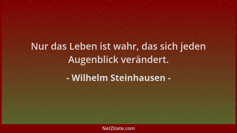 Wilhelm Steinhausen - Nur das Leben ist wahr, das sich jeden Augenblick verändert....