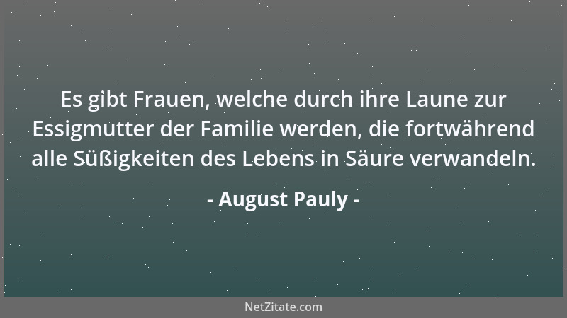 August Pauly - Es gibt Frauen, welche durch ihre Laune zur Essigmutter der Familie werden, die fortwährend alle Süßigkeiten...
