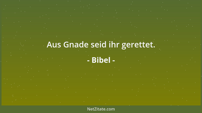 Bibel - Aus Gnade seid ihr gerettet....