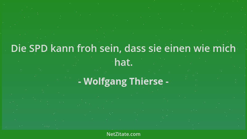 Wolfgang Thierse - Die SPD kann froh sein, dass sie einen wie mich hat....