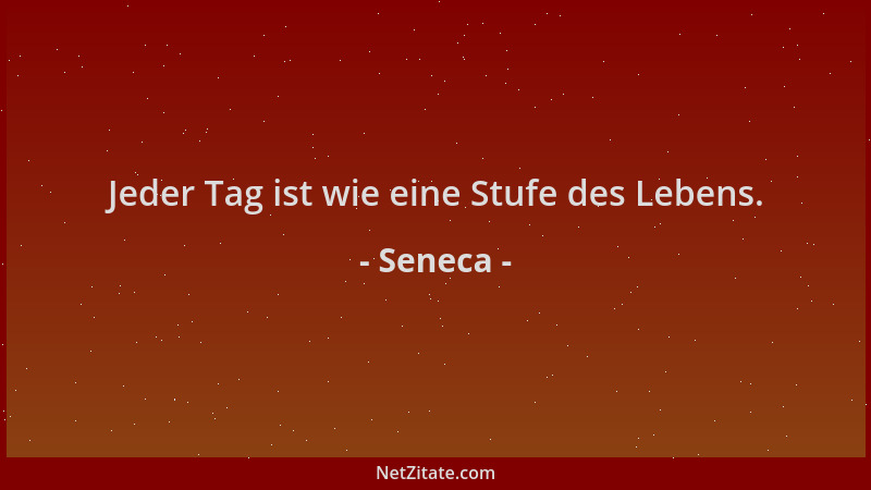 Seneca - Jeder Tag ist wie eine Stufe des Lebens....