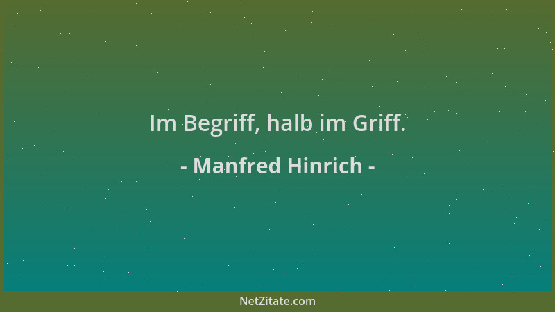 Manfred Hinrich - Im Begriff, halb im Griff....