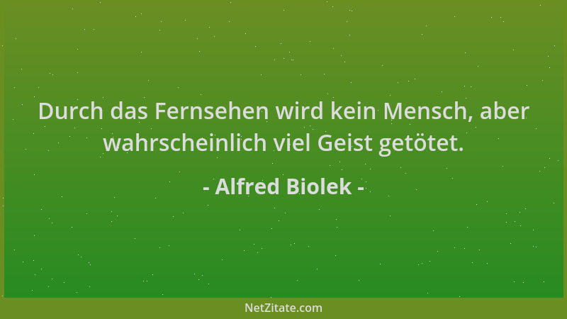 Alfred Biolek - Durch das Fernsehen wird kein Mensch, aber wahrscheinlich viel Geist getötet....