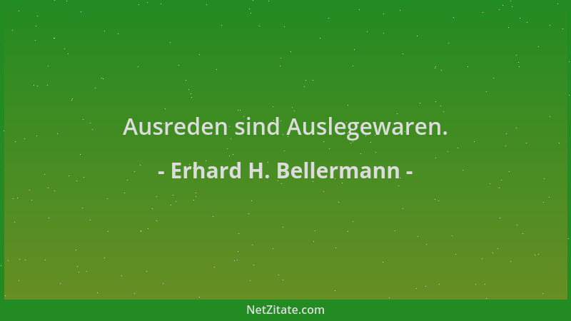 Erhard H. Bellermann - Ausreden sind Auslegewaren....