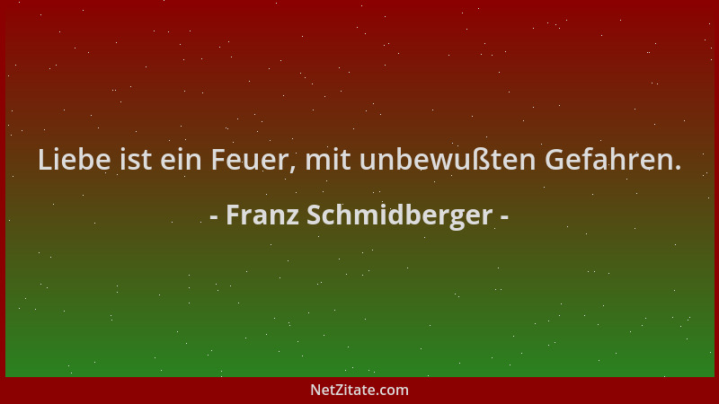 Franz Schmidberger - Liebe ist ein Feuer, mit unbewußten Gefahren....