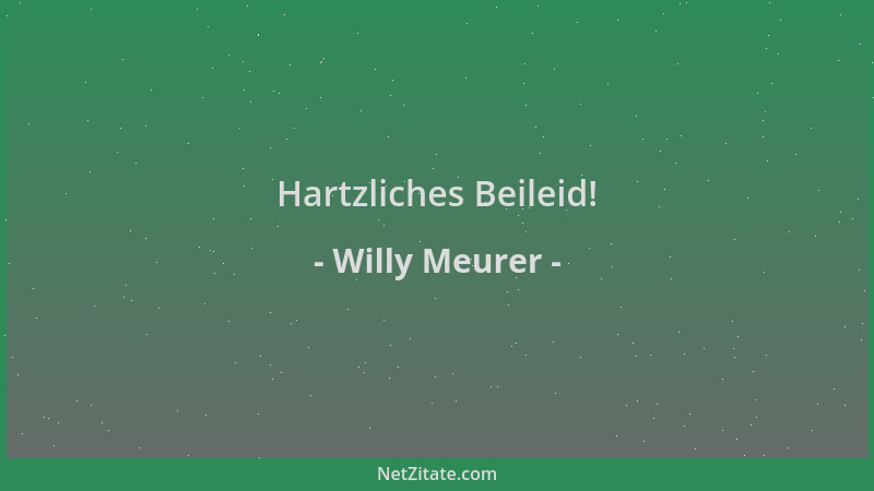 Willy Meurer - Hartzliches Beileid!...