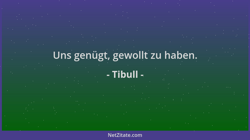 Tibull - Uns genügt, gewollt zu haben....