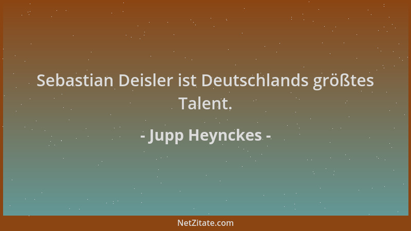 Jupp Heynckes - Sebastian Deisler ist Deutschlands größtes Talent....