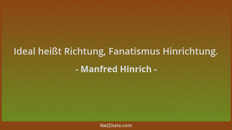Manfred Hinrich - Ideal heißt Richtung, Fanatismus Hinrichtung....