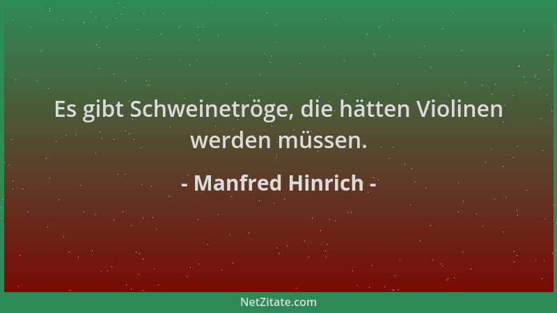 Manfred Hinrich - Es gibt Schweinetröge, die hätten Violinen werden müssen....