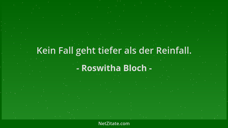 Roswitha Bloch - Kein Fall geht tiefer als der Reinfall....