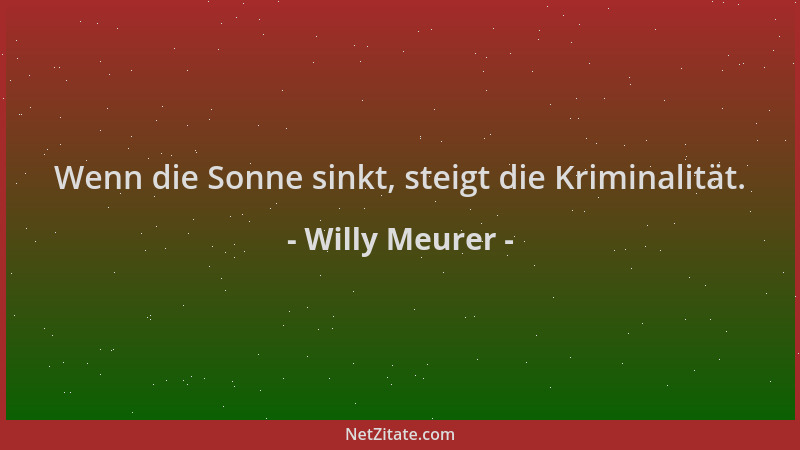 Willy Meurer - Wenn die Sonne sinkt, steigt die Kriminalität....