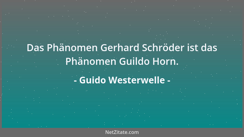 Guido Westerwelle - Das Phänomen Gerhard Schröder ist das Phänomen Guildo Horn....