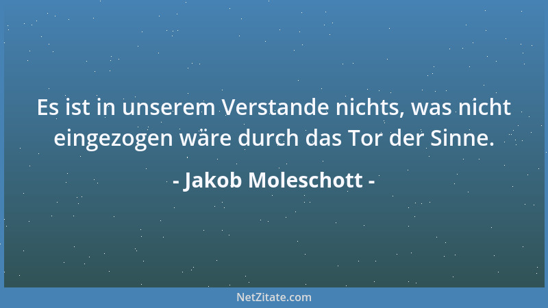 Jakob Moleschott - Es ist in unserem Verstande nichts, was nicht eingezogen wäre durch das Tor der Sinne....