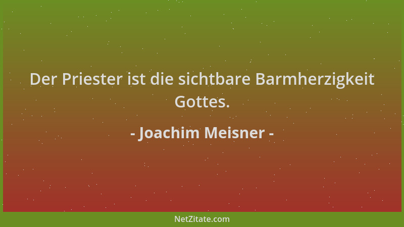 Joachim Meisner - Der Priester ist die sichtbare Barmherzigkeit Gottes....