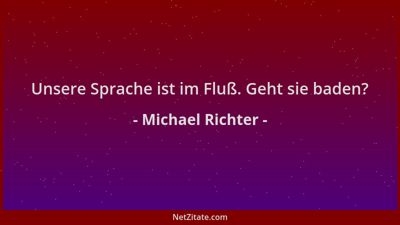 Michael Richter - Unsere Sprache ist im Fluß. Geht sie baden?...