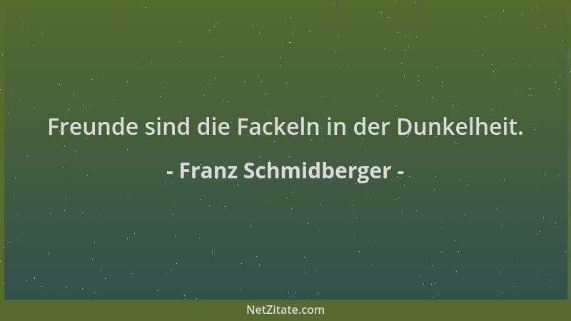 Franz Schmidberger - Freunde sind die Fackeln in der Dunkelheit....