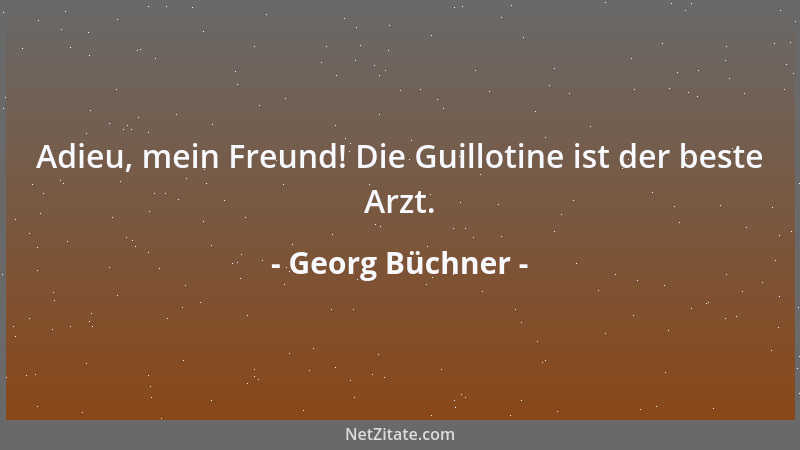 Georg Büchner - Adieu, mein Freund! Die Guillotine ist der beste Arzt....