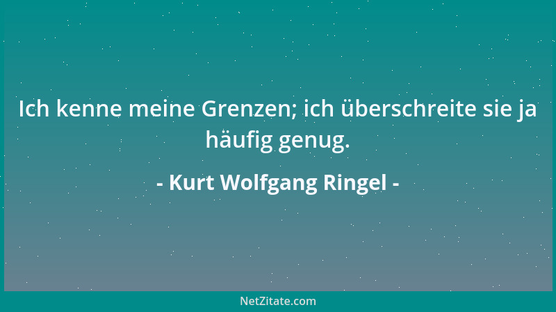 Kurt Wolfgang Ringel - Es ist besser, am Stock zu gehen, als überhaupt nicht laufen zu können....
