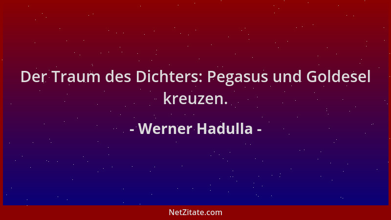 Werner Hadulla - Der Traum des Dichters: Pegasus und Goldesel kreuzen....