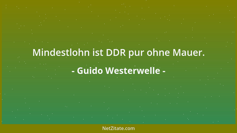 Guido Westerwelle - Mindestlohn ist DDR pur ohne Mauer....